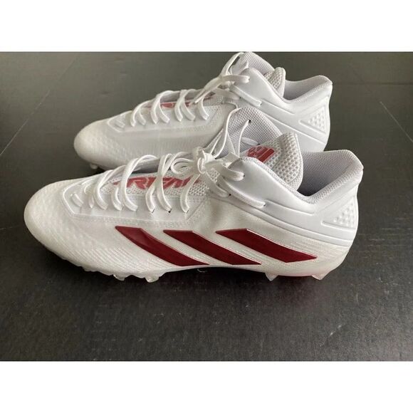 Adidas SM Freak Mid “White University Red” Football Cleats FX1308 Men’s Size 14 - Picture 3 of 10